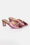 Buy_Elleganti_Pink Crystals Mauve Blush Heeled Mules _at_Aza_Fashions