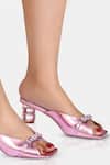 Buy_Elleganti_Pink Crystals Mauve Blush Heeled Mules _Online_at_Aza_Fashions
