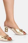 Shop_Elleganti_Gold Crystals Metallic Heeled Sandals _Online_at_Aza_Fashions