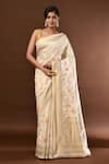 Buy Samyukta Singhania White Flower Weave Banarasi Silk Saree With Running Blouse at Aza Fashions Buy_Samyukta Singhania_White Flower Weave Banarasi Silk Saree With Running Blouse _at_Aza_Fashions