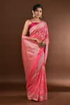 Buy Samyukta Singhania Peach Flower Weave Banarasi Silk Saree With Running Blouse Online at Aza Fashions Buy_Samyukta Singhania_Peach Flower Weave Banarasi Silk Saree With Running Blouse _Online_at_Aza_Fashions