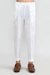 Buy_Petite Pomme_Turquoise Cotton, Silk Zari Green Kurta And White Pant Set _Online_at_Aza_Fashions