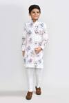 Buy_Petite Pomme_White Cotton, Silk Embroidery Full Kurta And Pant Set _at_Aza_Fashions