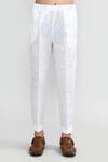 Petite Pomme_White Cotton, Silk Embroidery Full Kurta And Pant Set _Online_at_Aza_Fashions