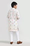 Shop_Petite Pomme_Off White Silk Embroidery Kurta And Pant Set _at_Aza_Fashions