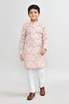 Buy_Petite Pomme_Multi Color Cotton, Silk Embroidery Multicolour Kurta And White Pant Set _at_Aza_Fashions