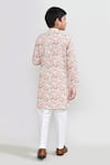 Shop_Petite Pomme_Multi Color Cotton, Silk Embroidery Multicolour Kurta And White Pant Set _at_Aza_Fashions