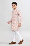 Petite Pomme_Multi Color Cotton, Silk Embroidery Multicolour Kurta And White Pant Set _at_Aza_Fashions