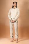 Buy Naintara Bajaj Off White Cotton Embroidery Collared Butterfly Co-ord Set at Aza Fashions Buy_Naintara Bajaj_Off White Cotton Embroidery Collared Butterfly Co-ord Set _at_Aza_Fashions