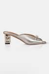 Shop_Elleganti_Silver Crystals Metallic Heel Mules _at_Aza_Fashions