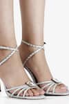 Buy_Elleganti_Silver Crystals Kayrah Snake Textured Embellished Heels _Online_at_Aza_Fashions