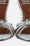 Buy_Elleganti_Silver Crystals Kayrah Snake Textured Embellished Heels 