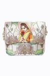 NR By Nidhi Rathi_Pink Pearls Desi Girl Printed Foldover Clutch _Online_at_Aza_Fashions