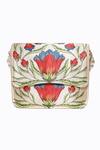 Shop_NR By Nidhi Rathi_Peach Floral Suede Box Clutch _Online_at_Aza_Fashions