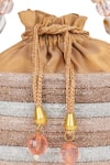 Buy_NR By Nidhi Rathi_Gold Beads, Metallic Thread Rose Embellished Clutch _Online_at_Aza_Fashions