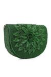 Buy_NR By Nidhi Rathi_Green Beads, Embroidery Foldover Clutch_Online_at_Aza_Fashions
