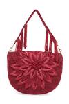 Buy_NR By Nidhi Rathi_Maroon Beads, Embroidery Foldover Clutch 