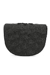 Shop_NR By Nidhi Rathi_Black Beads, Embroidery Foldover Clutch _at_Aza_Fashions