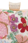 Buy_NR By Nidhi Rathi_Pink Embroidery, Sequins, Beads Floral Hand-embroidered Box Clutch 