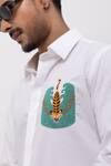 Shop_Kaka Calcutta_White Cotton Embroidery Hand Designer Shirt _Online_at_Aza_Fashions