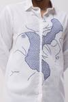 Kaka Calcutta_White Cotton Embroidery Hand Designer Shirt _at_Aza_Fashions