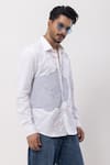 Buy_Kaka Calcutta_White Cotton Embroidery Hand Shirt _Online_at_Aza_Fashions