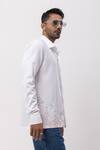 Kaka Calcutta_White Cotton Embroidery Hand Shirt _Online_at_Aza_Fashions