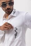 Buy_Kaka Calcutta_White Cotton Embroidery Hand Shirt _Online_at_Aza_Fashions
