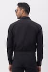 Shop_Kaka Calcutta_Black Cotton Embroidery Hand Shirt _at_Aza_Fashions