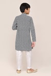Shop_Arihant Rai Sinha_Navy Cotton, Silk Embroidery Blue Full Kurta Set _at_Aza_Fashions
