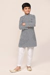 Buy_Arihant Rai Sinha_Navy Cotton, Silk Embroidery Blue Full Kurta Set _Online_at_Aza_Fashions