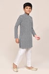 Arihant Rai Sinha_Navy Cotton, Silk Embroidery Blue Full Kurta Set _at_Aza_Fashions