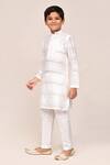 Buy_Petite Pomme_Off White Jacquard, Silk Kurta And Pant Set _Online_at_Aza_Fashions