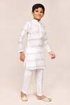 Shop_Petite Pomme_Off White Jacquard, Silk Kurta And Pant Set _Online_at_Aza_Fashions