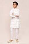 Petite Pomme_Off White Jacquard, Silk Kurta And Pant Set _at_Aza_Fashions