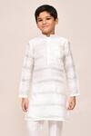 Buy_Petite Pomme_Off White Jacquard, Silk Kurta And Pant Set 