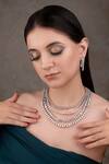Buy_Anana_Silver Plated Crystals Designer Necklace And Earring Set _at_Aza_Fashions