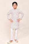 Buy_Petite Pomme_Cream Cotton, Silk Sequins Work Kurta And Pant Set _at_Aza_Fashions