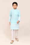 Buy_Petite Pomme_Sky Blue Cotton, Silk Embroidery Kurta And Pant Set _Online_at_Aza_Fashions