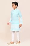 Shop_Petite Pomme_Sky Blue Cotton, Silk Embroidery Kurta And Pant Set _Online_at_Aza_Fashions