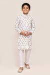 Buy_Petite Pomme_White Cotton, Silk Sequins Work Kurta And Pant Set _Online_at_Aza_Fashions
