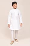 Buy_Petite Pomme_White Silk Embroidery Kurta Pant Set _at_Aza_Fashions