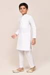 Shop_Petite Pomme_White Silk Embroidery Kurta Pant Set _Online_at_Aza_Fashions