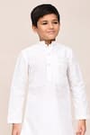 Buy_Petite Pomme_White Silk Embroidery Kurta Pant Set 