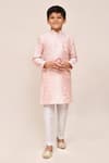 Buy_Arihant Rai Sinha_Pink Silk Embroidery Baby Thread Work Kurta And Pant Set _Online_at_Aza_Fashions