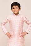 Buy_Arihant Rai Sinha_Pink Silk Embroidery Baby Thread Work Kurta And Pant Set 