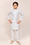 Buy_Arihant Rai Sinha_White Cotton, Silk Zari Work Kurta And Pant Set _at_Aza_Fashions