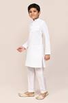 Shop_Petite Pomme_White Linen, Silk Embroidery Kurta Pant Set _Online_at_Aza_Fashions