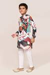 Shop_Petite Pomme_Multi Color Cotton, Silk Multicolour Digital Print Kurta And Pant Set _Online_at_Aza_Fashions