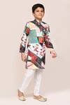 Petite Pomme_Multi Color Cotton, Silk Multicolour Digital Print Kurta And Pant Set _at_Aza_Fashions
